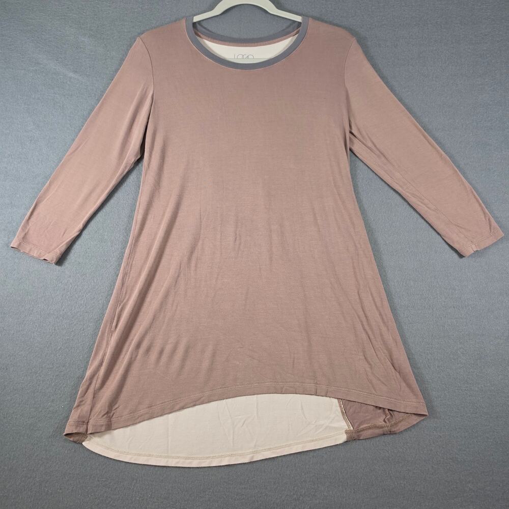 LOGO Lori Goldstein Womens XS EUC Long Sleeve Tunic Top Color Block High Knit